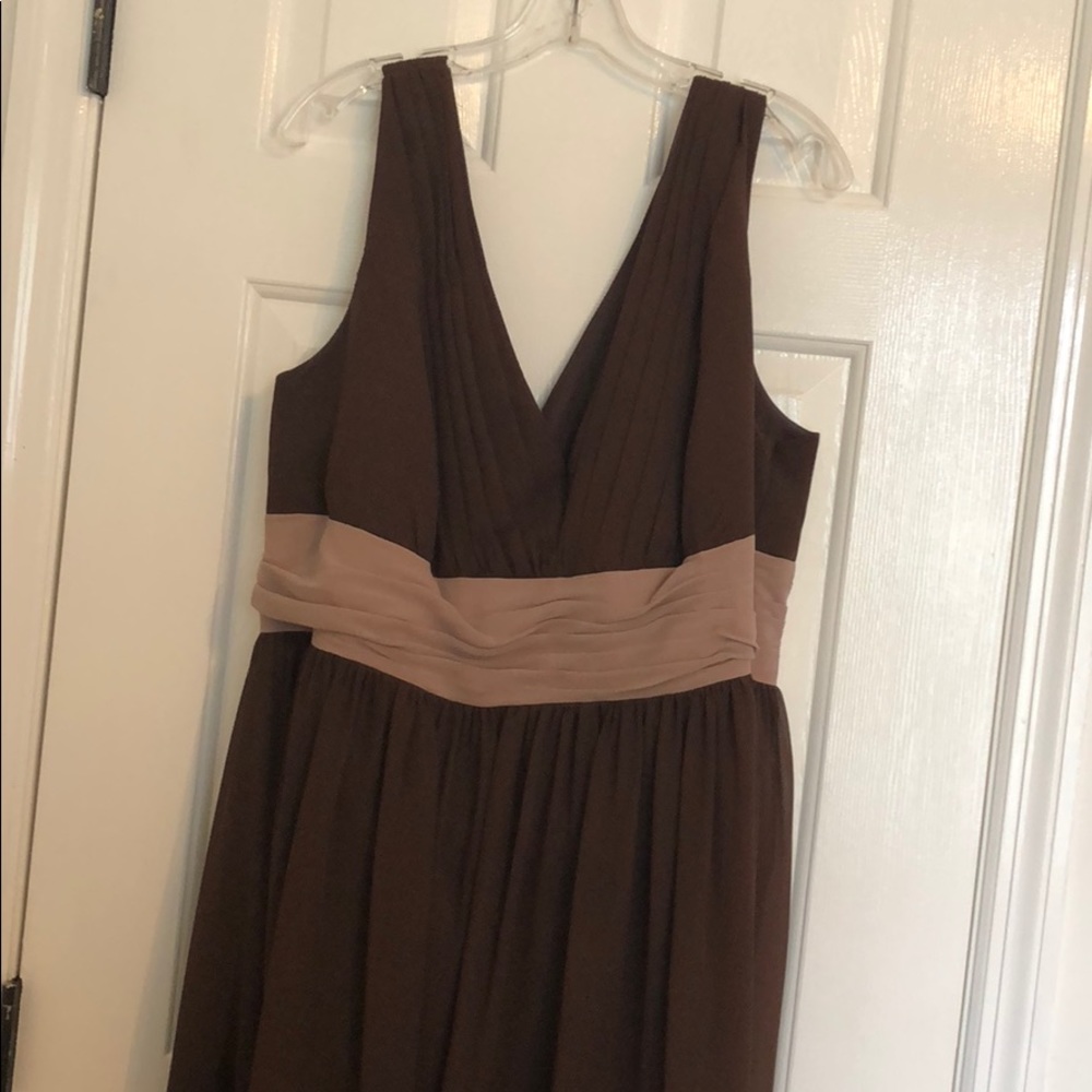 Brown and tan evening dress